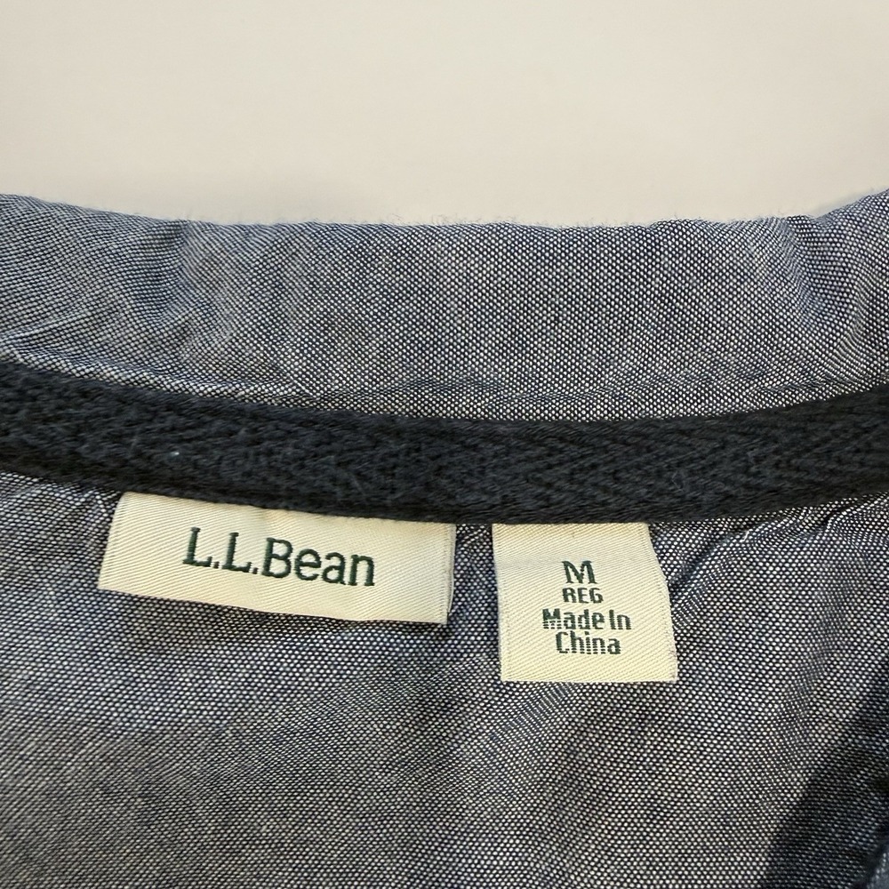 LL Bean Blue Red Striped Long Sleeve Cotton Rugby Pullover‎ Size MEDIUM - Picture 11 of 12